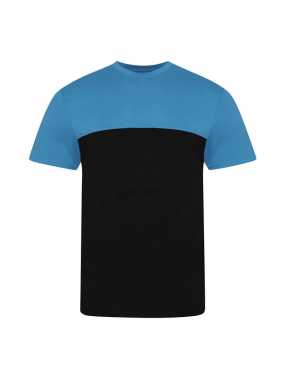 Unisex tričko (Just Ts COLOUR BLOCK T) > čierna / oranžová (mango tango) > M