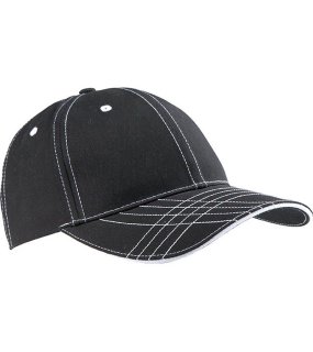 6 panelová šiltovka (KUP FASHION CAP - 6 PANELS) > čierna / biela