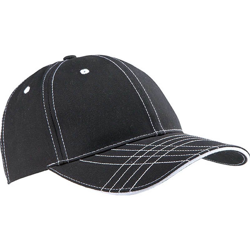 6 panelová šiltovka (KUP FASHION CAP - 6 PANELS) > čierna / biela