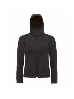Dámska softshell bunda (B&C HOODED SOFTSHELL/WOMEN) > čierna > S