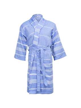 Unisex župan (THE ONE Hamam Bathrobe ) > modrá / biela > L/XL