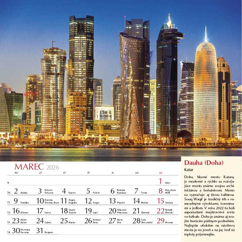 Nástenný kalendár (Svet v obrazoch 2026) - 33 x 33 cm