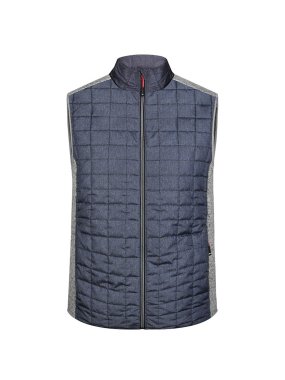 Pánska vesta (JN Mens Knitted Hybrid Vest) > šedá(light melange)/šedá(anthra melange) > M