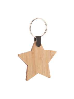 Vianočný prívesok na kľúče, hviezda > prírodná