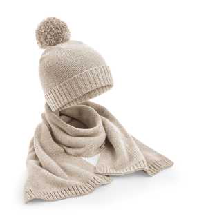 Unisex čiapka (Beechfield Knitted Scarf and Beanie Gift Set) > béžová (oatmeal fleck)