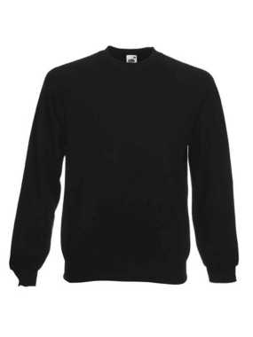 Pánska mikina (FRUIT OF THE LOOM Raglan Sweat ) > čierna > L