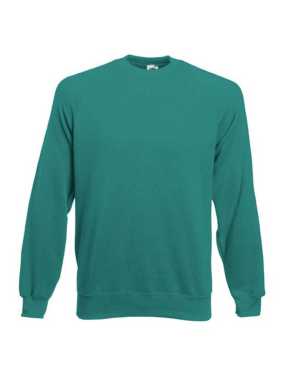 Pánska mikina (FRUIT OF THE LOOM Raglan Sweat ) > zelená (Emerald) > S