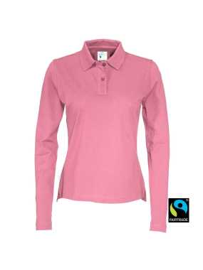 Dámska polokošeľa (COTTOVER PIQUE LONG SLEEVE LADY) > ružová > L