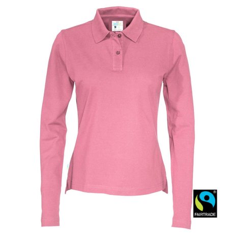Dámska polokošeľa (COTTOVER PIQUE LONG SLEEVE LADY) > ružová > M