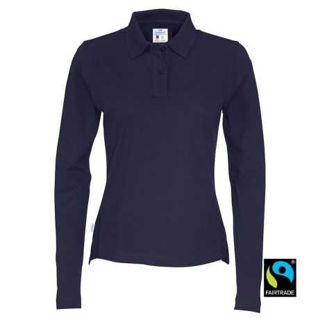 Dámska polokošeľa (COTTOVER PIQUE LONG SLEEVE LADY) > modrá (navy) > S