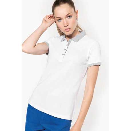 Dámska polokošeľa(Kariban"LADIES' TWO-TONE PIQUÉ POLO")>modrá(navy)/šedá(oxford)>2XL