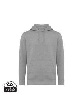 Ľahká mikina s kapucňou Iqoniq Rila z recykl. bavlny > šedá (light heather) > M