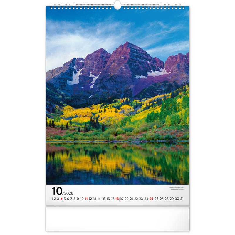 Nástenný kalendár (Hory 2026) - 33 x 46 x 1 cm