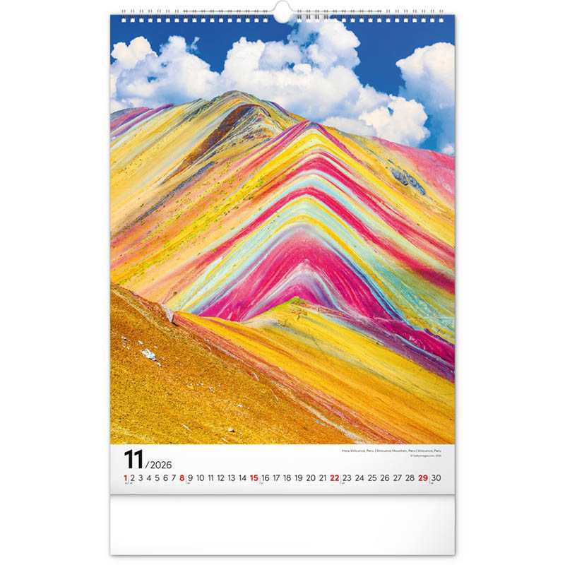 Nástenný kalendár (Hory 2026) - 33 x 46 x 1 cm