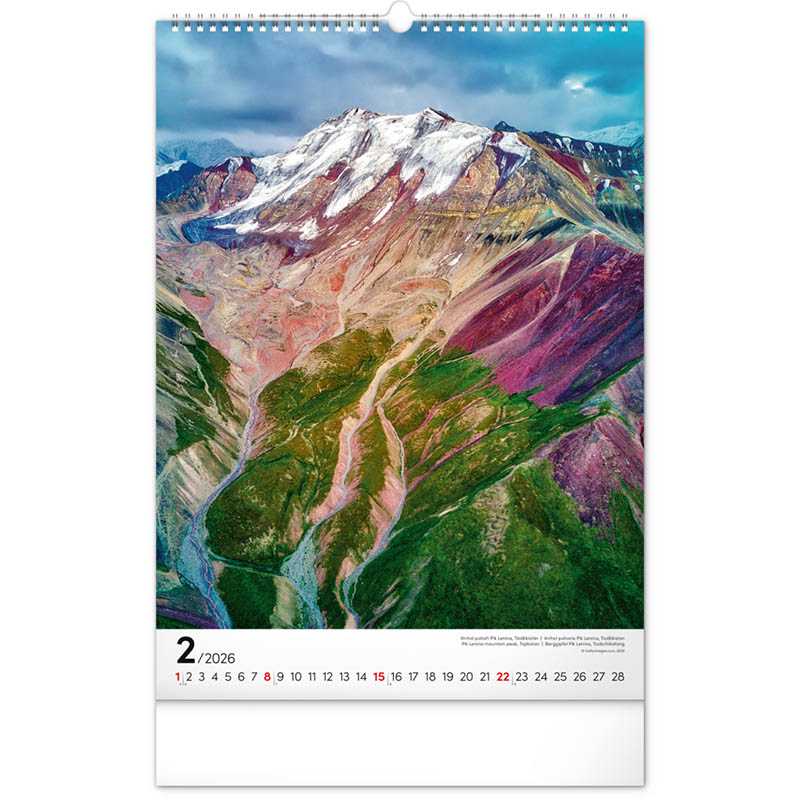 Nástenný kalendár (Hory 2026) - 33 x 46 x 1 cm