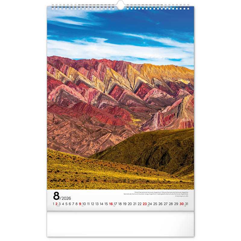 Nástenný kalendár (Hory 2026) - 33 x 46 x 1 cm