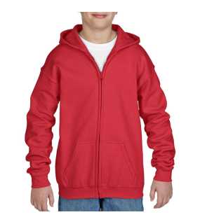 Detská mikina (GILDAN HEAVY YOUTH FULL ZIP HOODED SWEATSHIRT) > červená > S