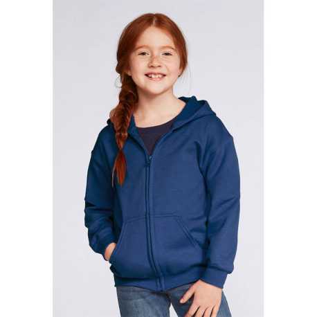 Detská mikina (GILDAN HEAVY YOUTH FULL ZIP HOODED SWEATSHIRT) > ružová (light) > L