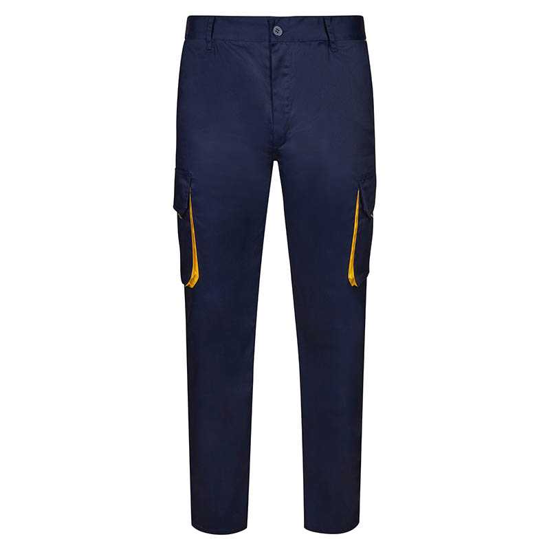 Pánske nohavice (VELILLA TWO-TONE TROUSERS) > modrá (navy) / žltá > 34
