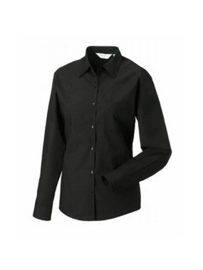 Dámska košeľa(Long Sleeve PolyCotton Easy Care Poplin RUSSELL) > čierna > L