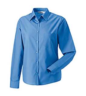 Dámska košeľa(Long Sleeve PolyCotton Easy Care Poplin RUSSELL)>modrá (corporate)>S