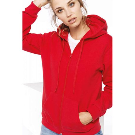 Unisex mikina(KARIBAN FULL ZIP HOODIE ) > červená > 2XL