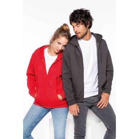 Unisex mikina(KARIBAN FULL ZIP HOODIE ) > červená > 2XL