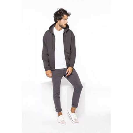 Unisex mikina(KARIBAN FULL ZIP HOODIE ) > šedá (dark) > 2XL