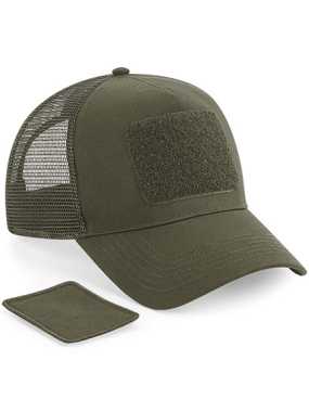 Unisex šiltovka (Beechfield Removable Patch Snapback Trucker) > zelená (military)