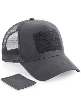Unisex šiltovka (Beechfield Removable Patch Snapback Trucker) > šedá (graphite)