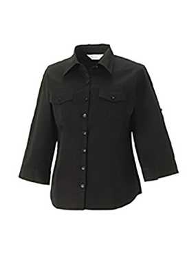 Dámska košeľa(Roll Sleeve – Three Quarter Sleeve RUSSELL) > čierna > M