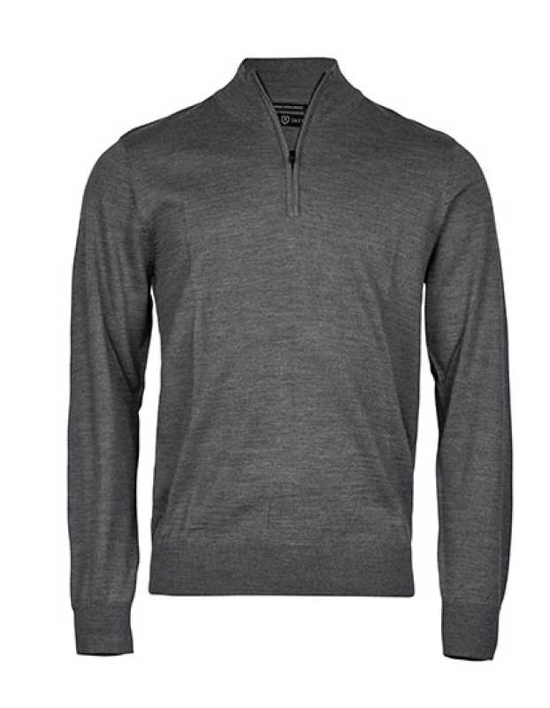Unisex mikina (Tee Jays Men's Half Zip) > šedá (melange) > S