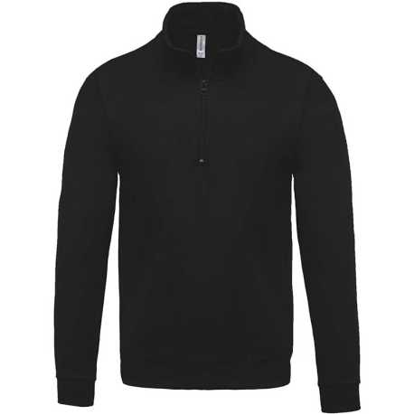 Pánska mikina (KARIBAN ZIP NECK SWEATSHIRT) > čierna > XS