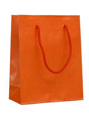 Papierová taška (Luxusné tašky bez laminácie) > oranžová > 18x8x22 cm