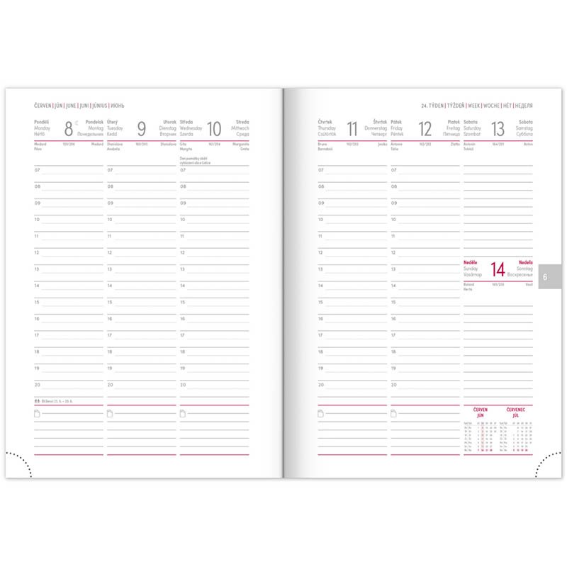 Diár (Aprint Top 2026) - 15 x 21 x 2 cm  > tyrkysová > týždenný A5