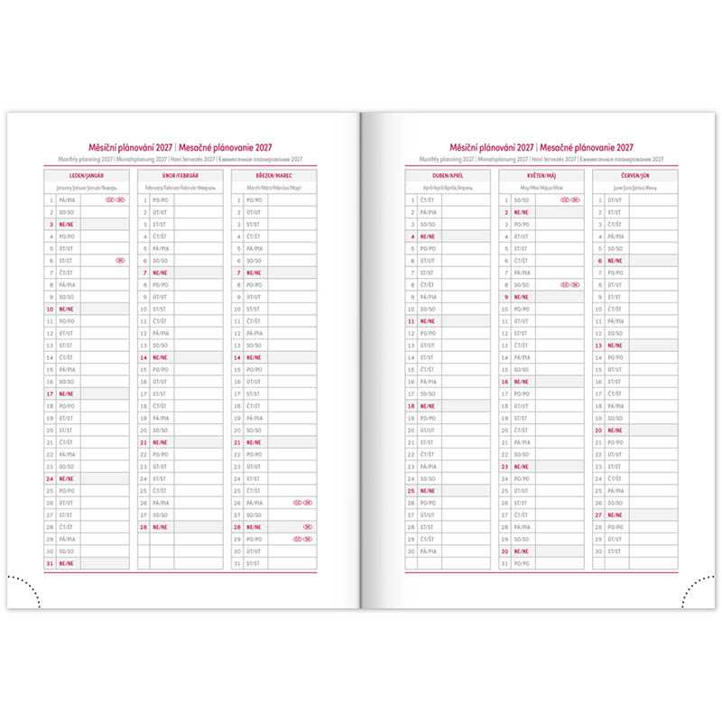 Diár (Aprint Top 2026) - 15 x 21 x 2 cm  > tyrkysová > týždenný A5