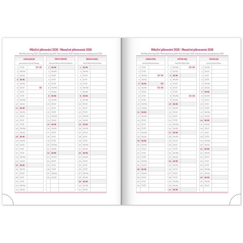 Diár (Aprint Top 2026) - 15 x 21 x 2 cm  > petrolejová > týždenný A5