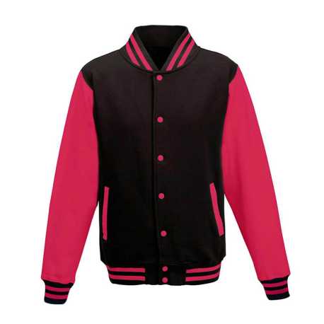 Pánska bunda(ALL WE DO IS VARSITY JACKET) > čierna (jet) / ružová (hot) > XS