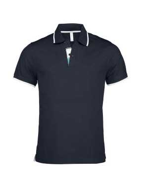 Pánska polokošeľa (KARIBAN MENS SS POLO)>modrá (navy) / biela / tyrkysová (light)>L