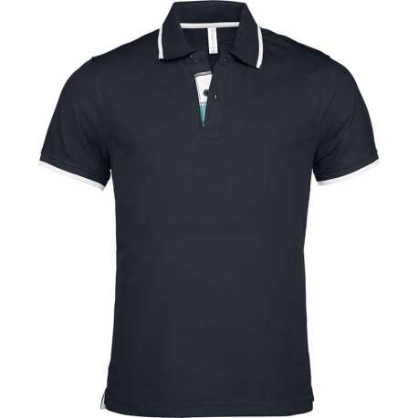 Pánska polokošeľa (KARIBAN MENS SS POLO)>modrá (navy) / biela / tyrkysová (light)>2XL