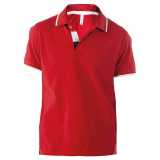 Pánska polokošeľa (KARIBAN MENS SS POLO) > červená / biela / modrá (navy) > 3XL