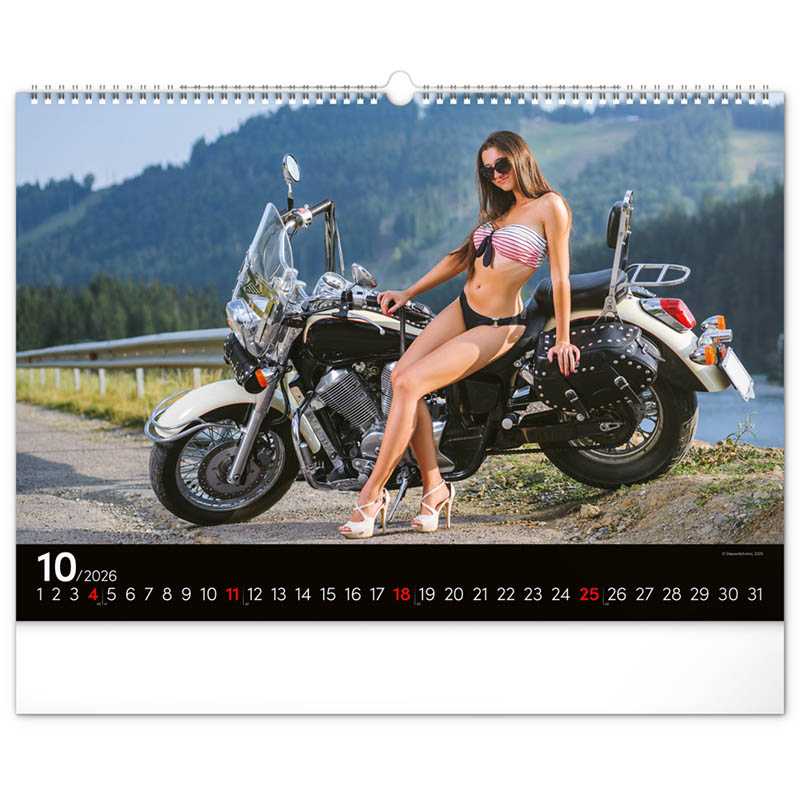 Nástenný kalendár (Girls & Bikes 2026) - 48 x 33 x 1 cm
