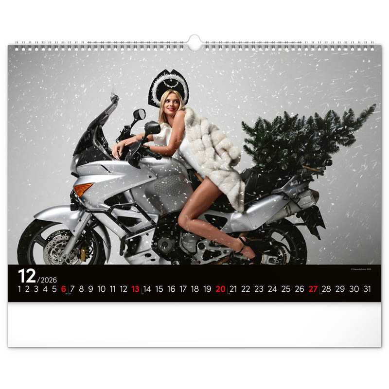 Nástenný kalendár (Girls & Bikes 2026) - 48 x 33 x 1 cm