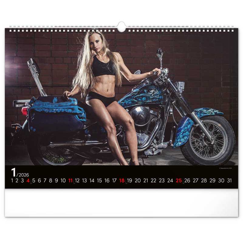 Nástenný kalendár (Girls & Bikes 2026) - 48 x 33 x 1 cm