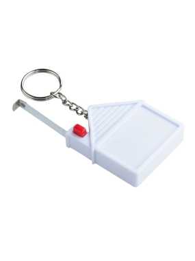 Kľúčenka so zvinovacím metrom 2 m > biela