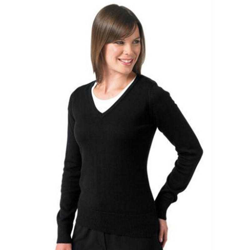 Dámsky sveter(V-Neck Knitted RUSSELL) > čierna > XS