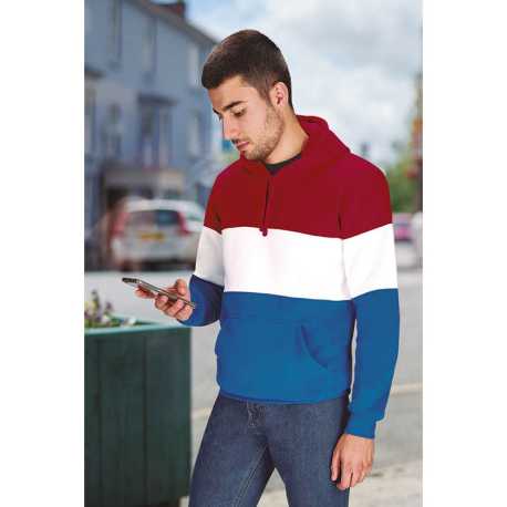 Pánska mikina (VARSITY) > červená (lotto) / biela / modrá (orion navy) > 2XL