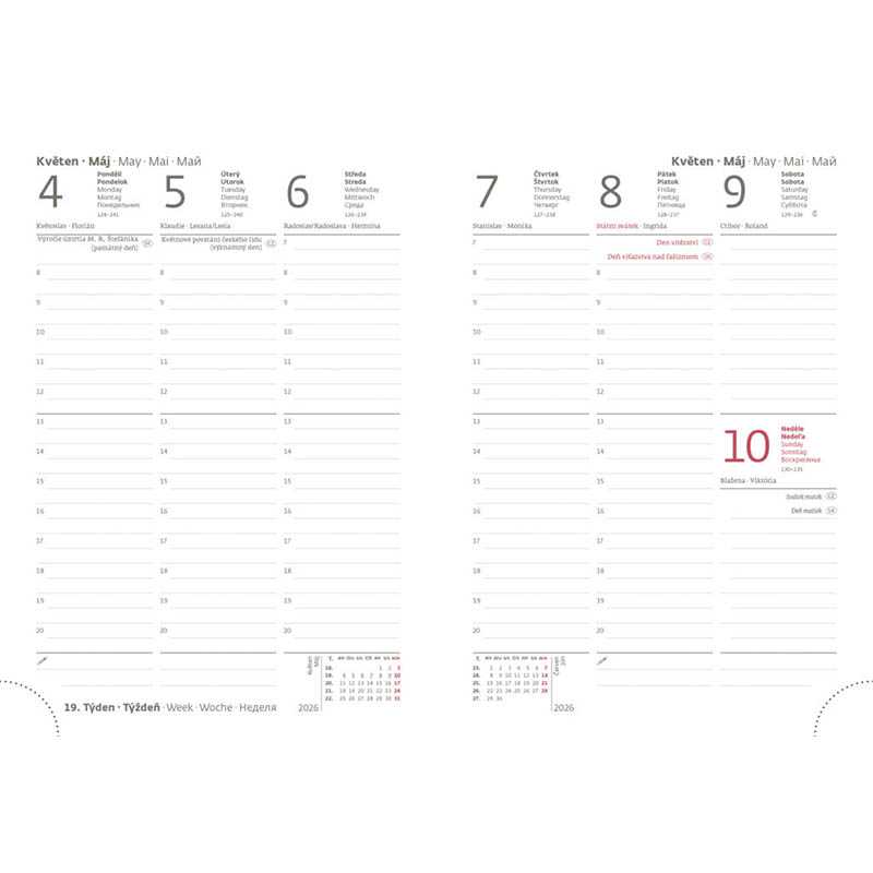 Diár (Print Pop 2026) - 12 x 16,5 cm > ružová > týždenný B6