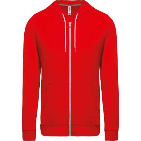 Pánska mikina(KARIBAN LIGHT COTTON HOODIE) > červená > XL