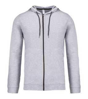 Pánska mikina(KARIBAN LIGHT COTTON HOODIE) > šedá (oxford) > M